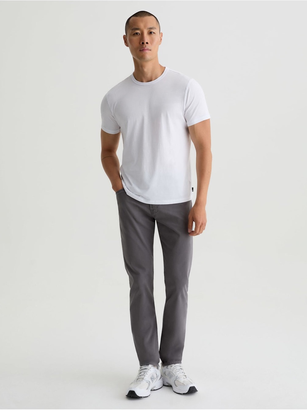 AG Adriano Goldshmeid Slim Straight Men's Jeans in Charcoal Gray